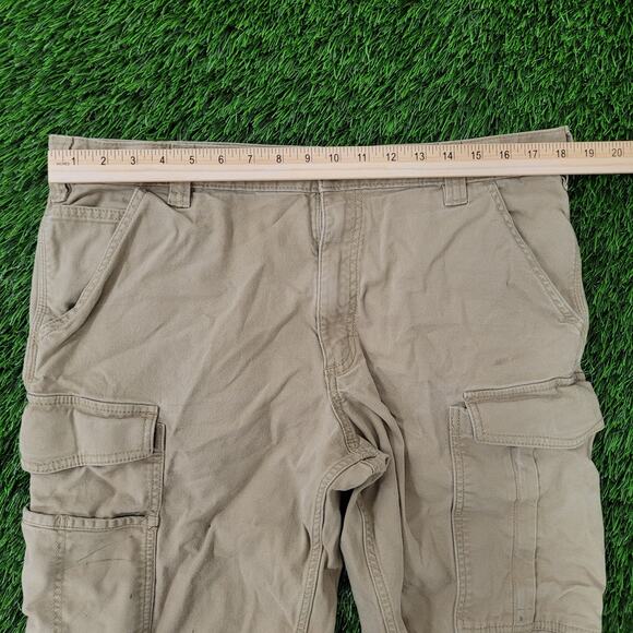 CARHARTT Canvas Cargo Shorts 36x10 Brown Baggy Workwear Relaxed Fit - Picture 6 of 13